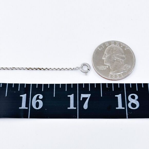 Vintage Ross Simons Sterling Silver 925 Cubic Zirconia Curved Bar Necklace 17" - Picture 2 of 5